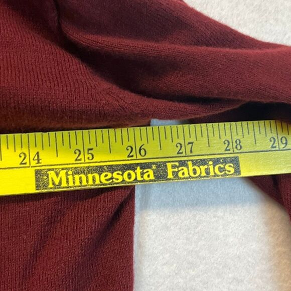 LOFT Women’s Sweater XL Burgundy Deep V-Neck Long Sleeve Oversized Knit Soft - Picture 6 of 10